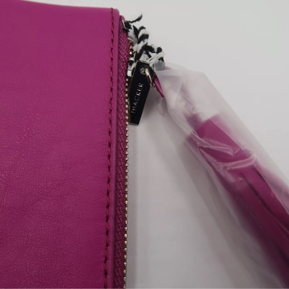 Thacker New York Nolita Clutch Twisted Ring handle Leather -Fuchsia NWT - Picture 7 of 10